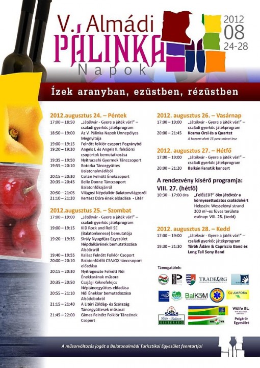 Almádi Pálinkanapok 2012  - Pálinka Napok Balatonalmádi
