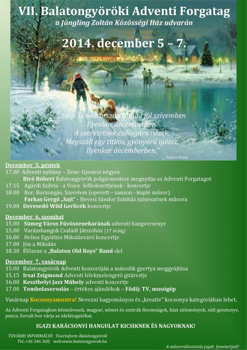 Adventi Forgatag plakát  - Balatongyöröki Adventi Forgatag