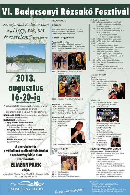 Rózsakő Fesztivál - augusztus 20  - Rózsakő Fesztivál